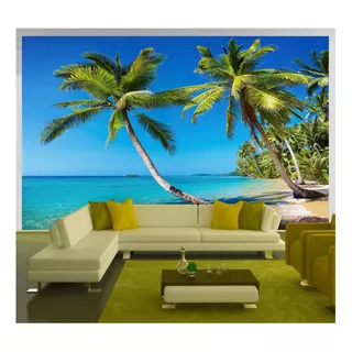 Papel De Parede 3d Paisagem Praia Mar Céu 3m² Npr91