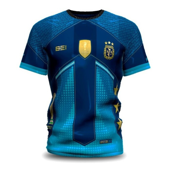 Argentina Campeones Del Mundo Remera Sublimada - 3 Estrellas