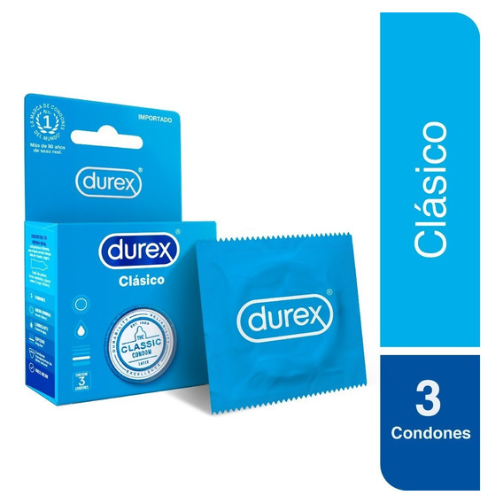 Durex Preservativos - Condones Clásico 3 Unidades