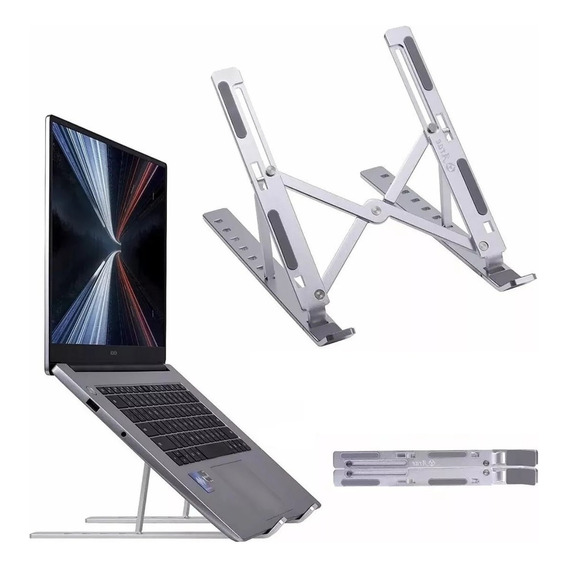 Soporte Macbook Base Notebook Aluminio Vertical Laptop Stand Color Plateado / Soporte computador macbook elevador notebook ALUMINIO - 100749