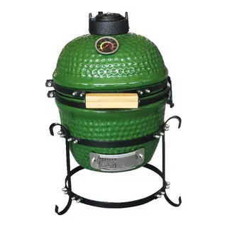 Parrilla Asador Cerámico Kamado 13 Pulgadas Grill-bee 5 En 1 Color Verde Oscuro