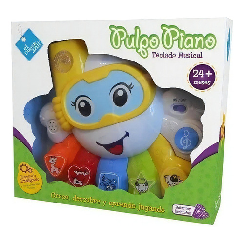 Piano Organo Teclado Pulpo Didáctico Para Bebe Duende Azul Color Violeta