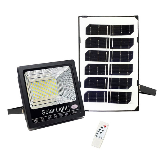 Foco Solar Led 45 W Sensor Exterior Foco Panel Solar C/remot