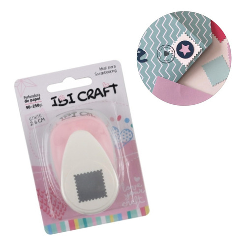 Sacabocado Perforadora Mini Estampilla 2,6cm Ibi Craft Troqu Color Rosa Y Blanco