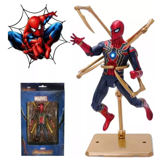 Marvel Iron Spiderman Con Figura Accion Articulada Con Luz