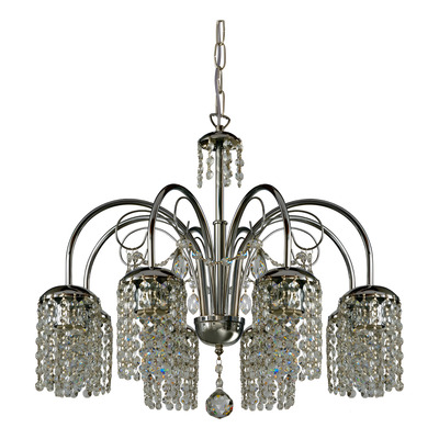  Araña 8 Luces Lyon Cromo Cristal Vidrio Apto Led Luz Desing