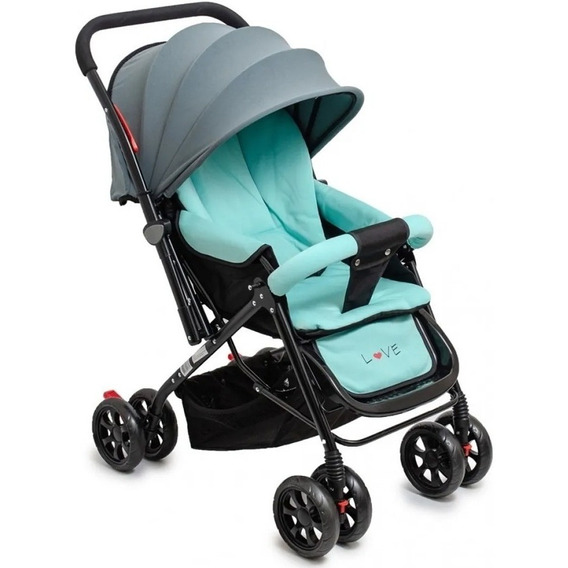 Cochecito de paseo Love 172 aqua 03 con chasis color negro