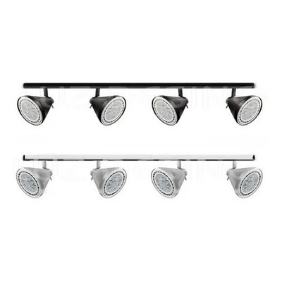 Riel 1 Metro 4 Spot Conico Blanco Apto Led Ar111 Moderno