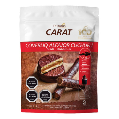 Chocolate Puratos Carat Alfajor Cuchufli 1kg Semi Amargo