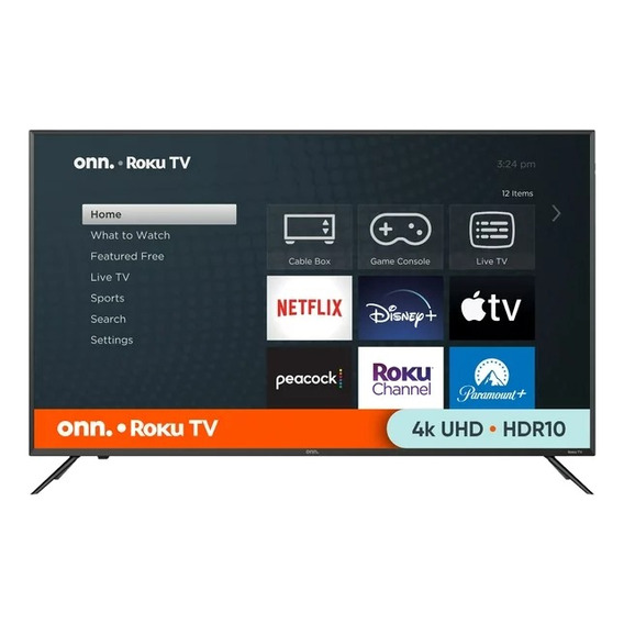 Televisor Onn 100012585 50 Pulgadas 4k Led Roku Smart Tv