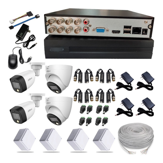 Kit Camaras Seguridad Dahua 2mp Full Color Dvr 8ch + 4 Cam