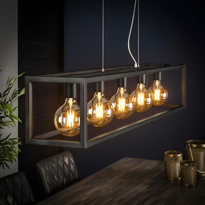 Colgante Industrial Hierro Negro 122 5 Luces E27 Led 