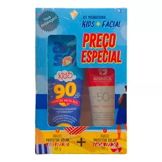 Kit Promocional Protetor Facial Fps50 + Protetor Kids Fps90