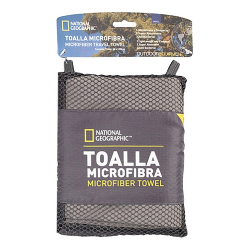 Toalla Deportiva National Geographic Microfibra Tng1002 M Color Gris Talla M