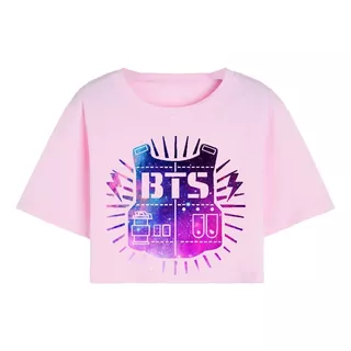 Cropped T Shirt Camiseta Casual Academia Bts Kpop Banda Som