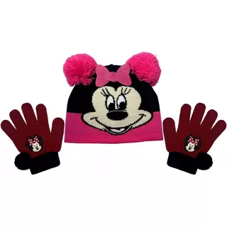 Kit Inverno Infantil Minnie Disney : Touca / Gorro + Luvas