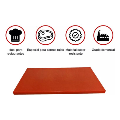 Tabla Para Picar Roja Comercial Grande 56x36x2.2 Cm Shorbull