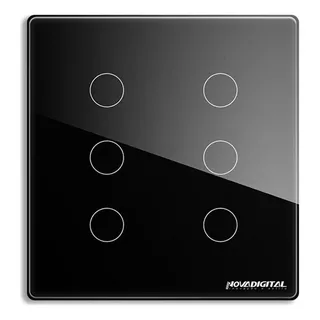 Interruptor Inteligente Zigbee 6 Botões 4x4touch Novadigital Cor Preto