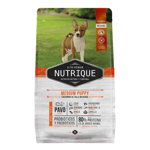 Alimento Nutrique Medium Puppy para perro cachorro de raza mediana sabor pavo en bolsa de 1 kg