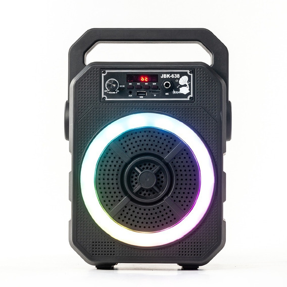 Parlante Bluetooth Inalambrico Luz Rgb Radio 6.5 Karaoke Usb