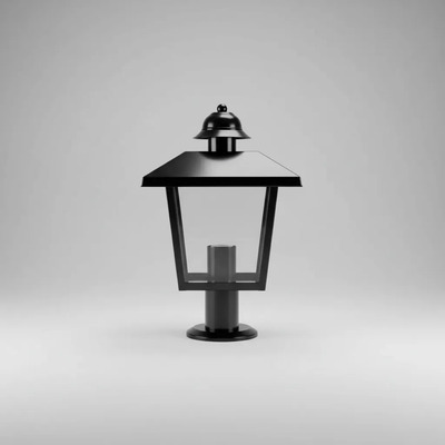 Farol Colonial Exterior Hierro Para Pilar E27 Negro