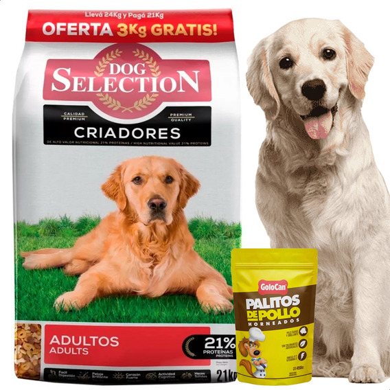 Alimento Para Perros Adultos 21 + 3kg + Palitos Golocan - X2