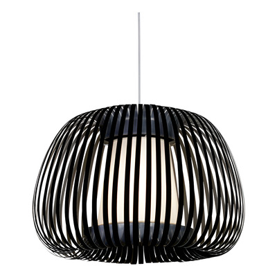 Colgante Tambon M Negro 50cm Con Difusor Apto Led E27