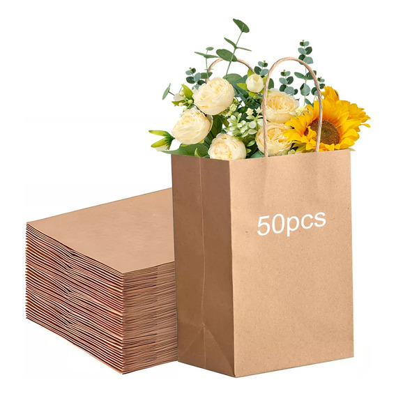 Bolsas De Papel Kraft 50pcs   Bolsas Biodegradables 21*11*27