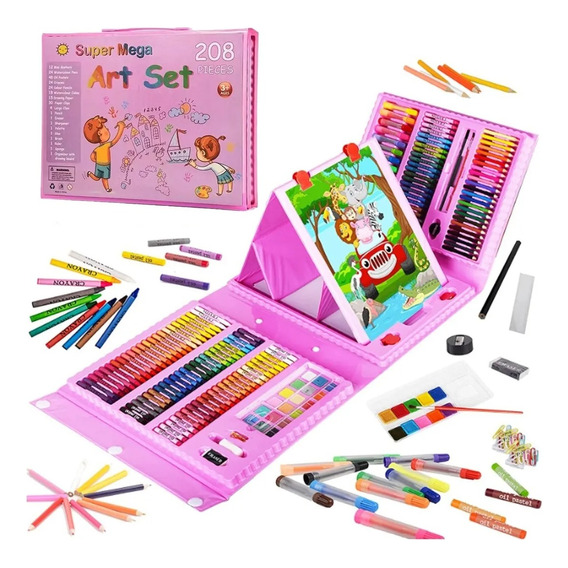 208 Kit Acuarela Lápices Niños Kit De Dibujo Y Pinturas