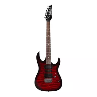 Guitarra Eléctrica Ibanez Rg Gio Grx70qa De Álamo Transparent Red Burst Con Diapasón De Amaranto