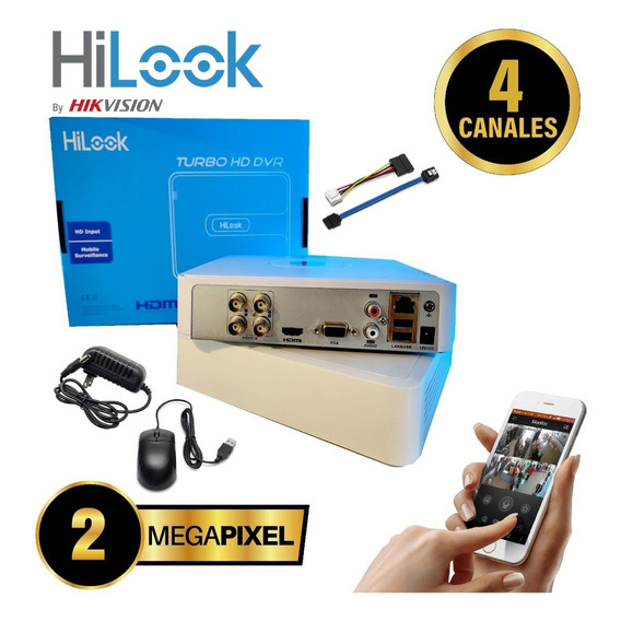 Dvr Hikvision By Hilook 4 Canales 1080 Y 720 Color Blanco