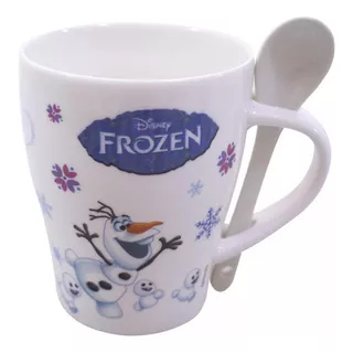 Caneca De Porcelana Com Colher Frozen 310ml Disney