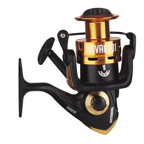 Reel Frontal Waterdog Novak 601 Pesca Variada Color Negro Lado de la manija Derecho/Izquierdo