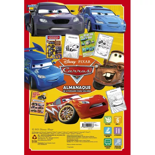 Disney Carros Almanaque de Atividades para Colorir, de On Line a. Editora  IBC - Instituto Brasileiro de