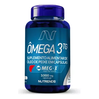 Ômega 3 Óleo De Peixe 1000mg Blue Nutrends 120 Cápsulas Sabor Sin Sabor