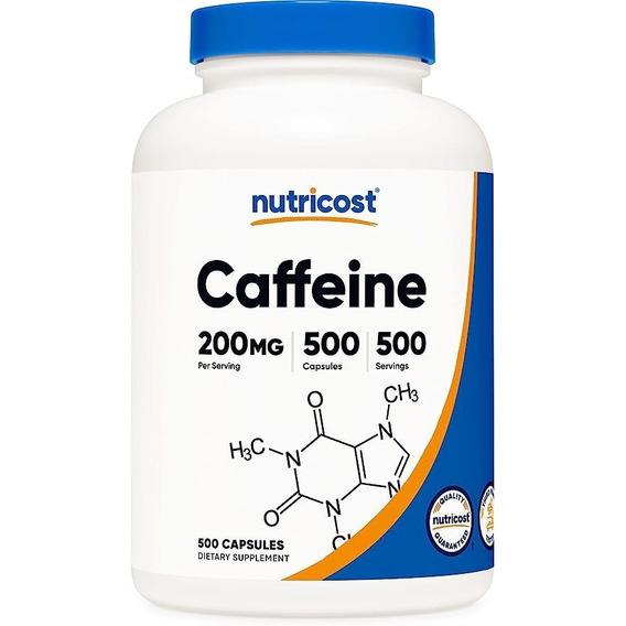 Original Nutricost Pildoras Con Cafeina, 200mg, 500 Cap