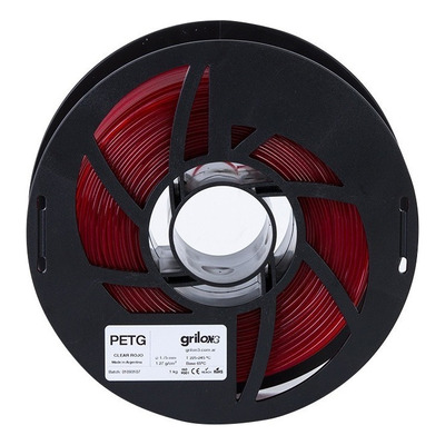 Filamento 3d Petg Grilon 3 Pet G 1.75 1kg Impresora 3d Color Rojo Clear