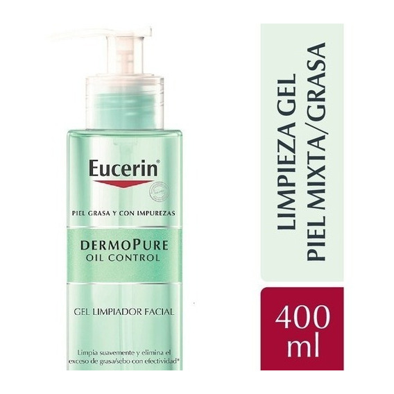 Eucerin Dermopure Oil Control Gel Limpiador Facial 400ml Tipo de piel Grasa