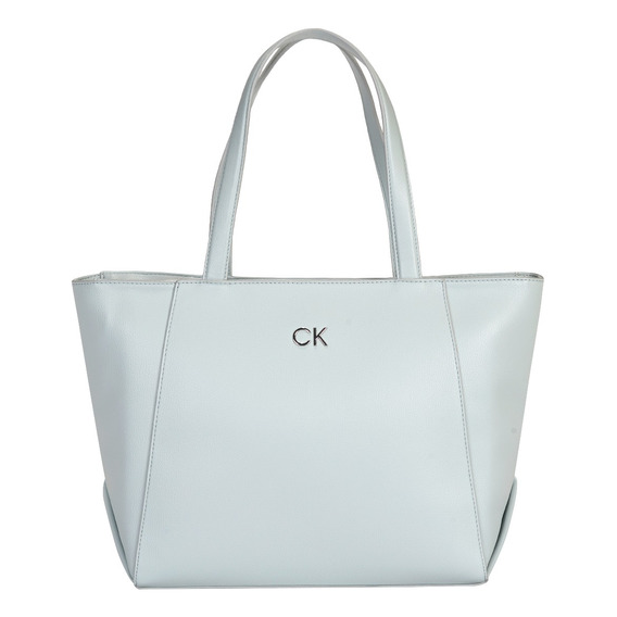 Bolsa Tote Ck Para Mujer K60k611766 Acabado de los herrajes Níquel Color Pigeon Correa de hombro Verde Diseño de la tela Liso