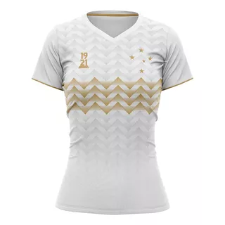 Camiseta Feminina Cruzeiro Riviera 1921 Em Dry Max Gola V