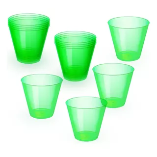 Set 30 Vasos Neón Para Shots, Brillan Con La Luz Uv. Color Verde