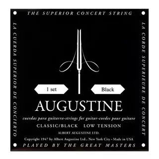Cuerdas Guitarra Clasica Augustine Classic Black Tension Low