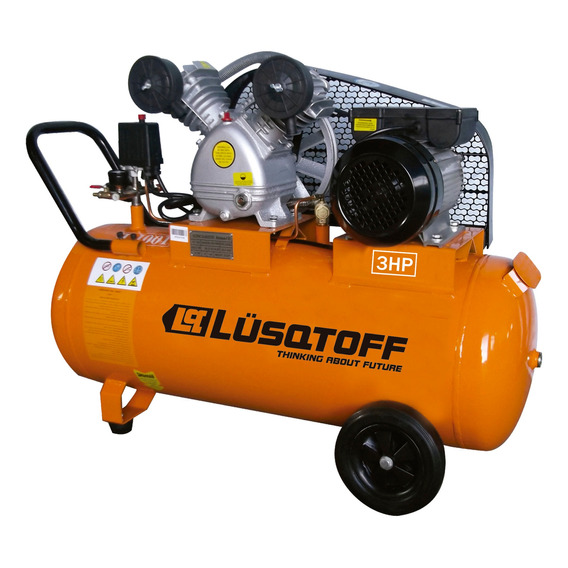 Compresor de aire eléctrico Lüsqtoff LC-30100 monofásico 100L 3hp 220V 50Hz naranja