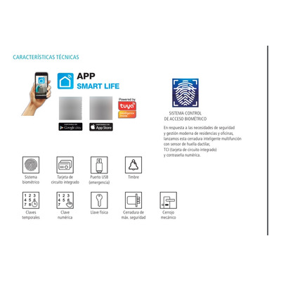 Cerradura Digital Biometrica Smart Cb01-t Wifi Tbcin
