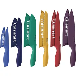 Set 6 Cuchillos Cuisinart Acero Inoxidable De Colores +funda Color Morado