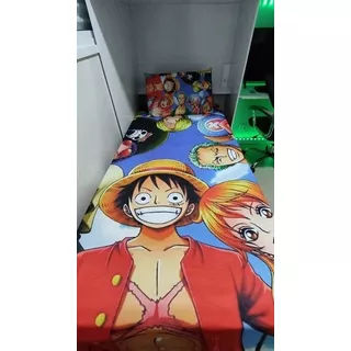 Lençol Solteiro One Piece Luffy Presente Adolescente Nerd 