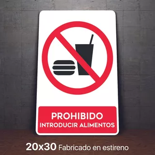 Señalamiento No Introducir Alimentos Letrero 20x30