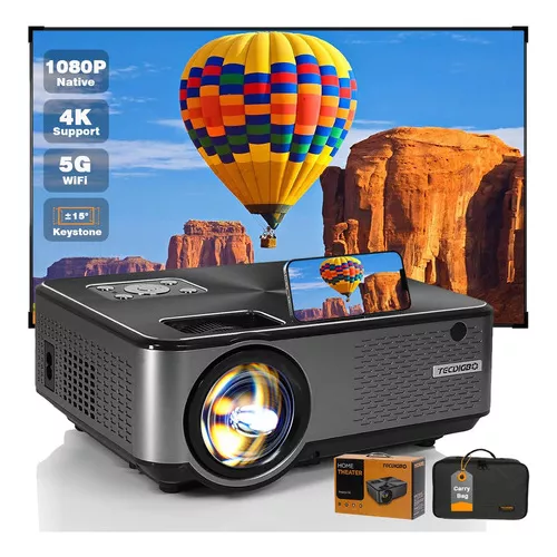 Proyector LED 4K Nativo 1080P Bluetooth WiFi 5G Cine en casa