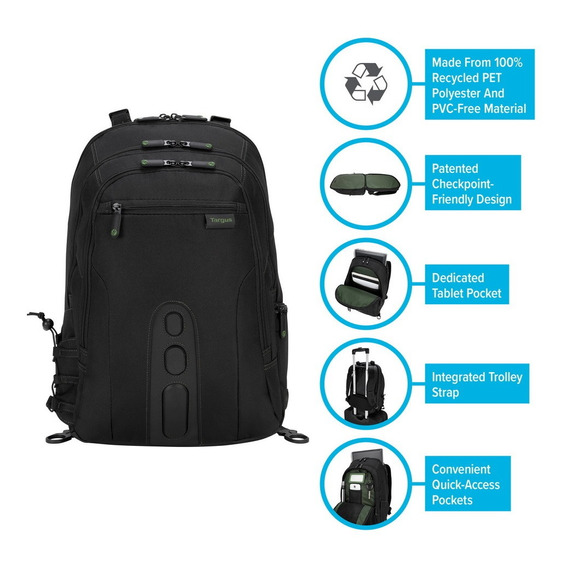 Mochila Targus Tbb013us Spruce Para Macbook Hasta 16 PuLG Color Negro