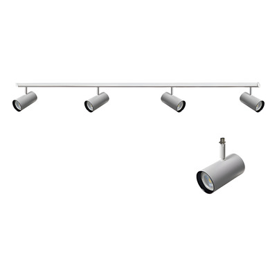 Riel 1 Metro Con 4 Spot Mac Apto Led Gu10 Blanco 